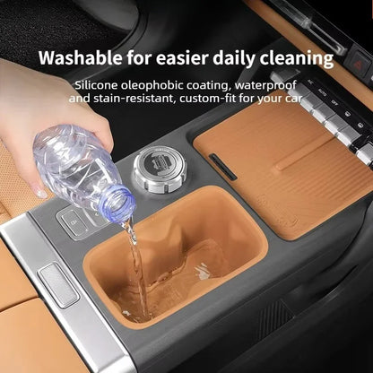 For Chery ICAR V27 2026 Silicone Cup Holder Mat Wireless Charging Anti Slip Pad Tailgate Storage Box Interior Accessories Kit