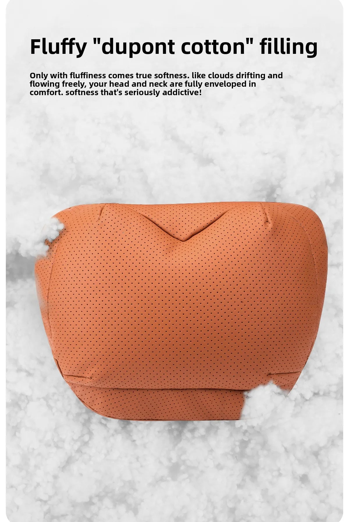 High Quality Universal Car Headrest Cushion Car Seat Neck Pillow High-grade Leather Breathable Lumbar Support Car Pillow