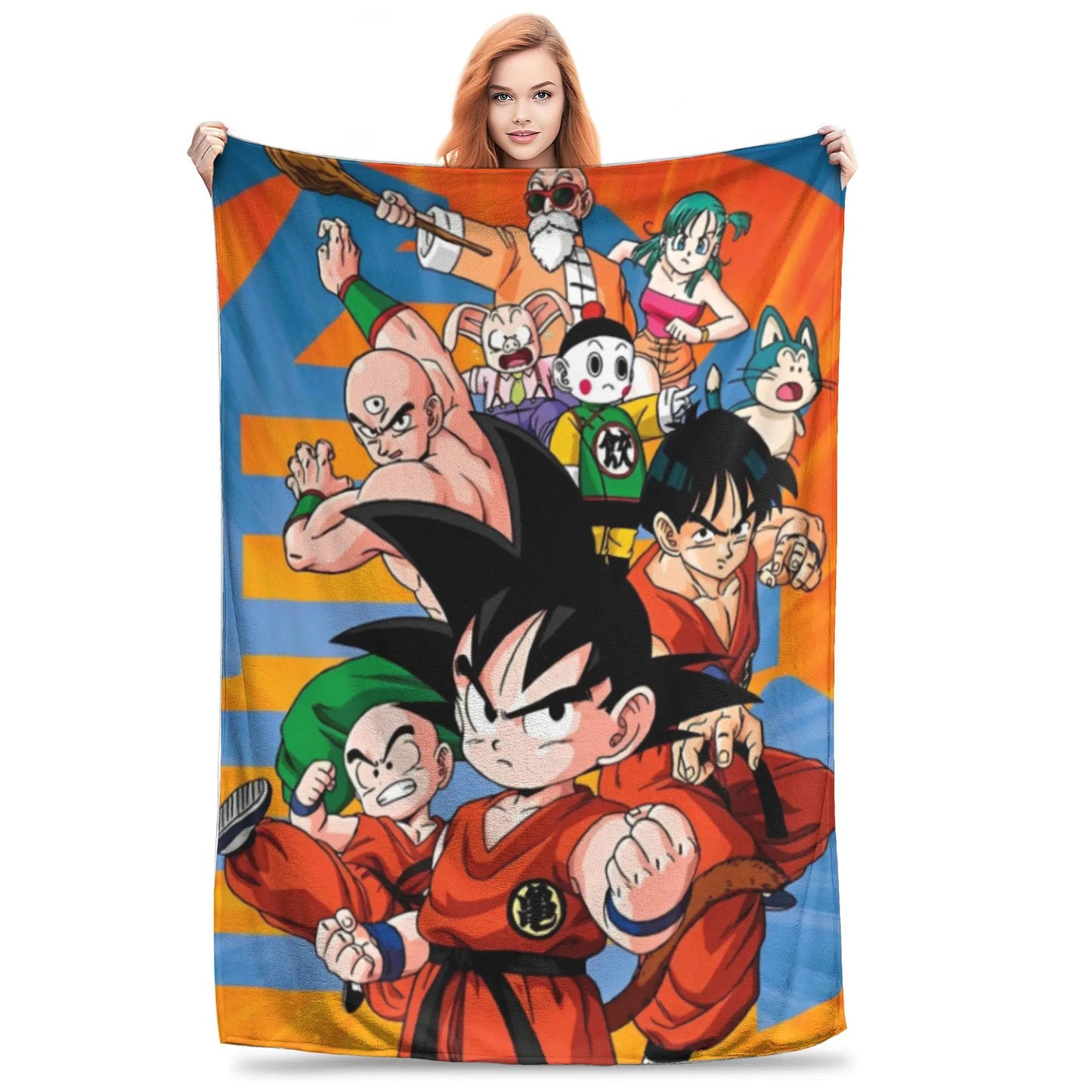 Dragon Ball Blanket Anime Goku Pattern Soft Throw Blankets for Bed Bedroom Quilt Air Conditioning Personalised Warm Bedspread