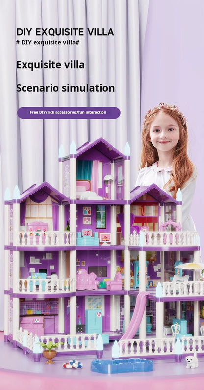 DIY Assembly Doll House Miniatures Furniture Accessories Villa Castle Model Home Decoration Girl Role Play Toy Birthday Gifts