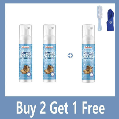 Suede Cleaner Kit - Leather Velvet, Knit Boot & Canvas Cleaner, Removes Stains & Water Marks, Gentle Foam Cleaning, Dries Safely