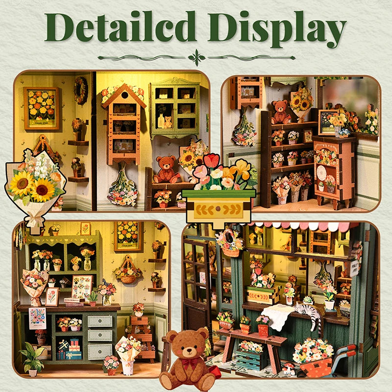 AW03-003 Creative handmade DIY small Xinye flower house mini building model DIY three-dimensional wooden house