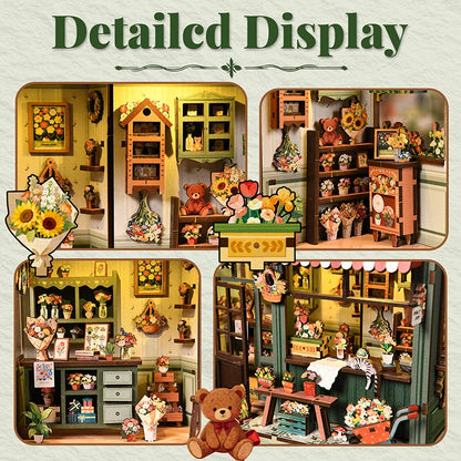 AW03-003 Creative handmade DIY small Xinye flower house mini building model DIY three-dimensional wooden house