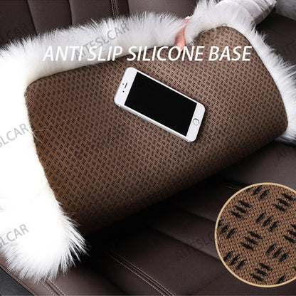 For Tesla Plush Rabbit Fur Car Seat Cushion Winter Warmth Thickened Wool One Piece Square Cushion for Main Driver or Co-pilot