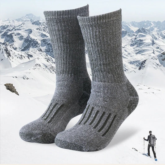 Hiking Socks Merino Wool for Men 80% Merino Wool Ski Socks Winter Thick Thermal Crew Socks Men Walk Warm Anti-Odor