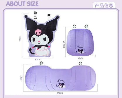 My Melody Car Seat Cushion Sweat Absorbing Plush Women's Cute Cartoon Pillow Comfortable Soft Cushion for Vehicle Seat