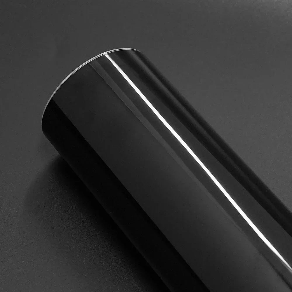 Glossy Black Self-adhesive Vinyl Sticker Circular Film Auto DIY Decal Bubble Free Air Free Car Body Styling Decor Accessories
