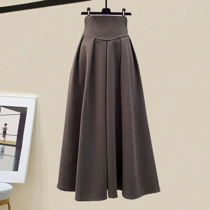 plus Size Winter Outfit 2023 New Style Slimming  Knot Sweater High Waist  Skirt Two Piece Set for plus Size Women
