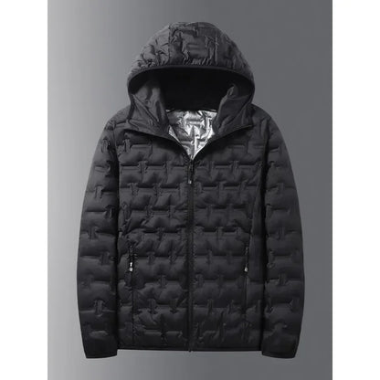 Men Graphene Down Jacket Winter Solid Color Lightweight Short Coat Casual Outdoor Puffer Jacket