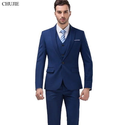 Suit Men Elegant For Wedding 3 Pieces 2 Set Jackets Vest Pants Blazers Groom's Formal Full Business Coats 2025 Costume