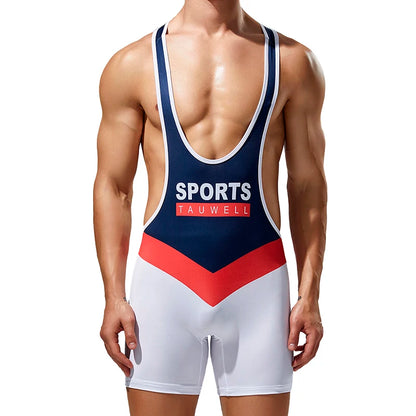 Men's one-piece shapewear, one-piece vest, high elasticity, tight fitting sports and fitness one-piece swimsuit