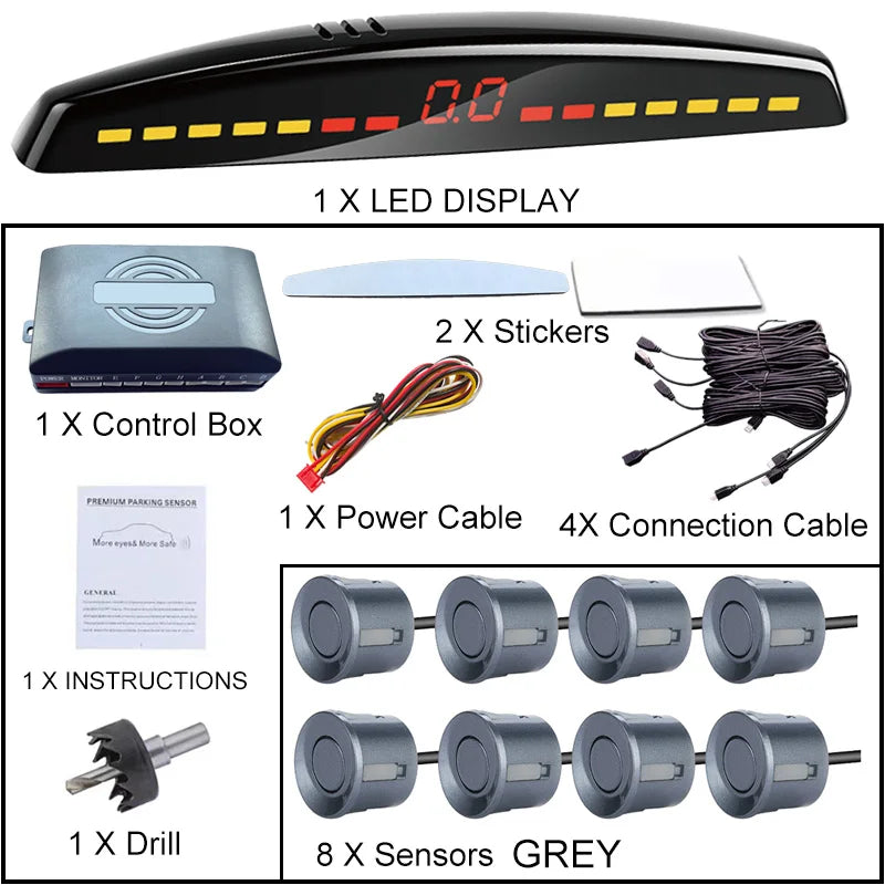 22mm Smart Parking Sensor 12V Universal Car Safety Assistant Visual Audible Alert Easy Install for Safe Driving