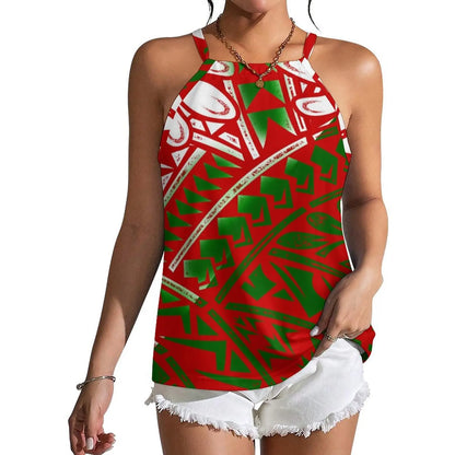 Polynesian Tribal Fashion Women New Design Retro Print Custom Sexy Sleeveless Strappy Vest New Not Pick People