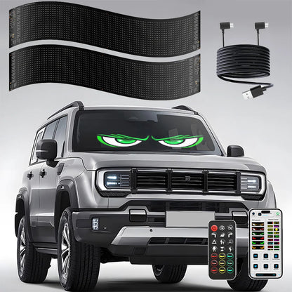 Multi-Panel Sync led Eyes Display 96x16 LED Sign (23.4"x4.73") | USB 5V Programmable Scrolling Text/Animation | APP + Remote