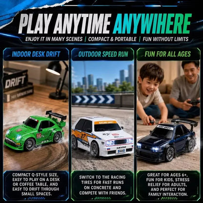 1/24 4WD RC Car 2.4G High Speed Drift Remote Control Car 20 Km/h With Led Light Radio Controlled GTR Racing Model Boy Toy Gift