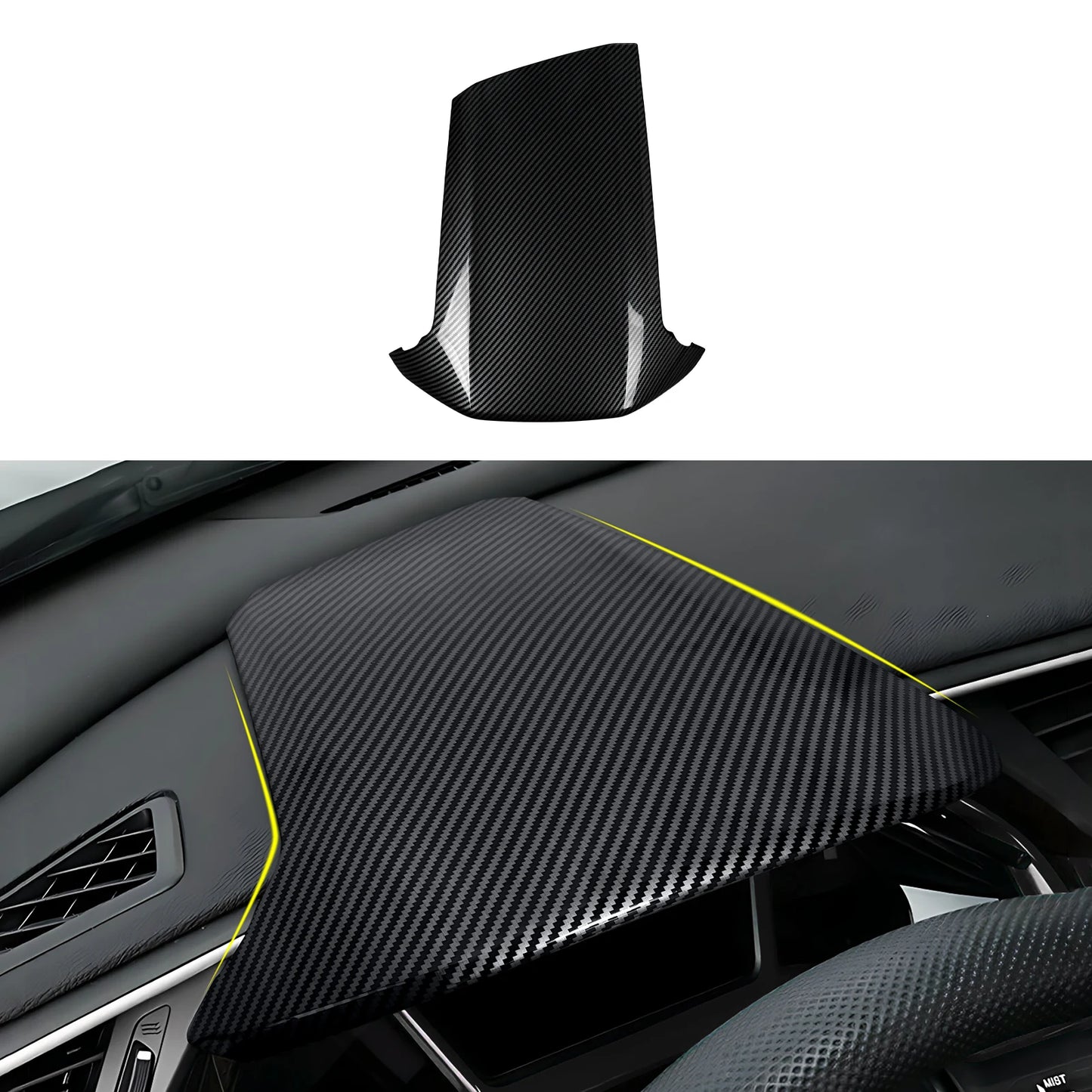 For Honda Civic 10th Gen (2016 -2021) Interior Accessories, Car Center Console Gear Shift Panel , Carbon Fiber ABS Trim Sticker
