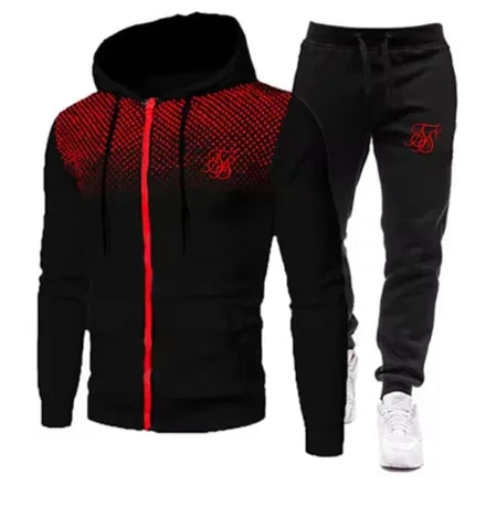 Men's Hoodie suit fashion print autumn Hoodie+pants men suit sports two piece Men Clothes Sportswear Sets