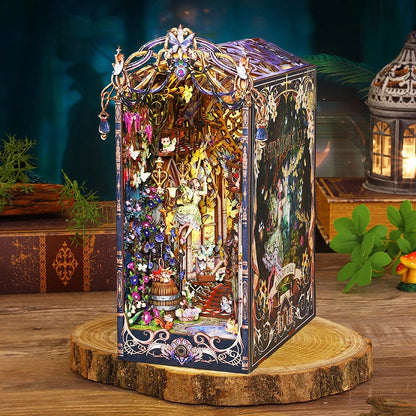 Magical DIY Book Nook Kits Miniature Doll House With LED Light 3D Puzzles Building Wooden Bookshelf Bookend Toy For Adults Gifts