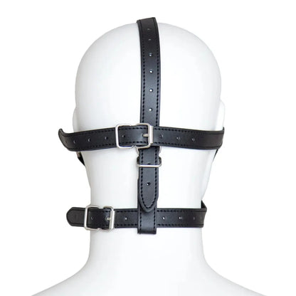 BDSM PU Leather Ball Mouth Gag Eye Mask Harness Oral Restraint Roleplay Fetish Toy For Adult Couples 18+