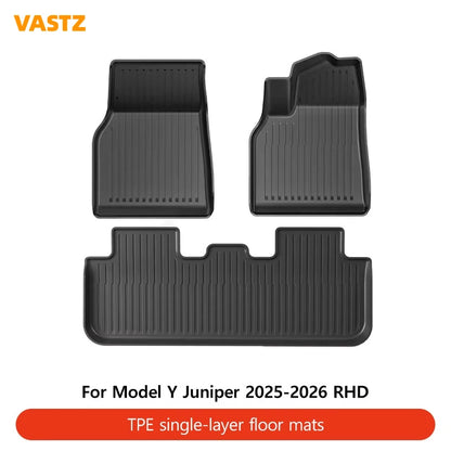 VASTZ TPE Floor Mats for Model Y Juniper 2025 2026 Model 3 Highland 2024-2026 RHD Anti-Slip Trunk Liner for Right Hand Drive Car