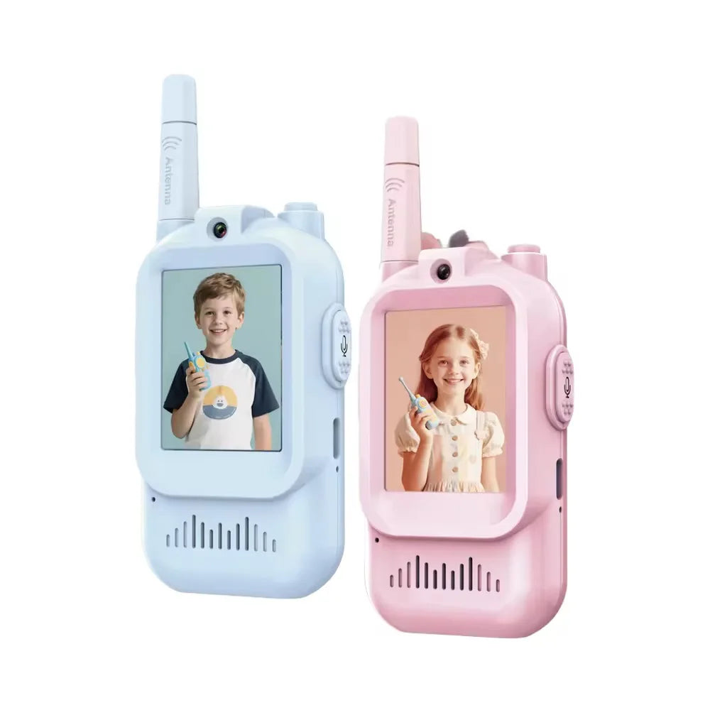 Video Walkie Talkies for Kids 2 Pack Rechargeable Toddler Toys for Indoor Camping Travel Birthday Gfits for Kids Ages 3-12