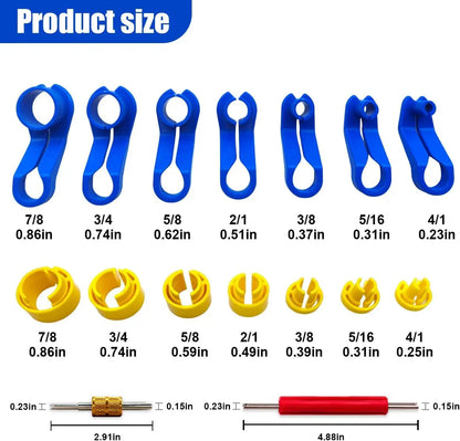 7/16PCS Fuel Line Disconnect Tool Set Auto AC Oil Pipe Quick Removal Tool Angled Fuel Line Replacement Kit