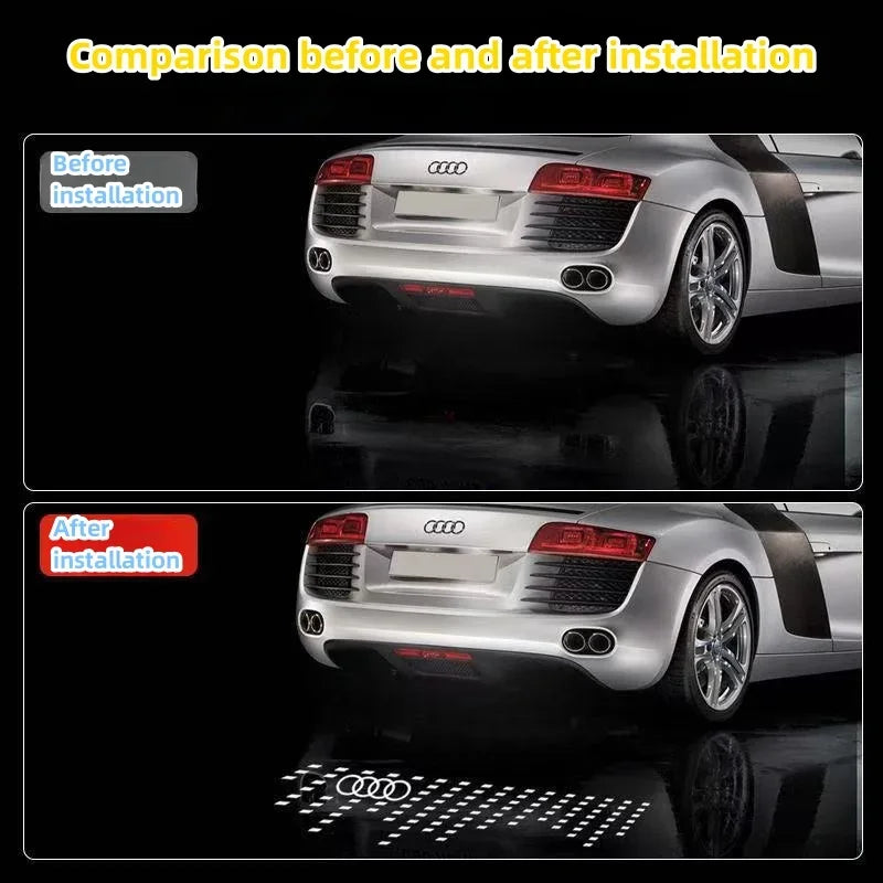 74*34mm License plate projection lamp LED decorative lights atmosphere lights For Audi A3 A4 A5 A6 A7 A8 S3 S4 S5 S6 S7 Q3 Q5 Q7