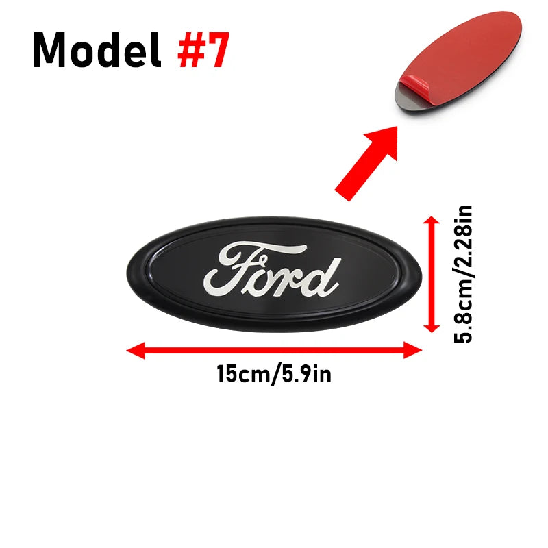 Car Logo Badge Front Rear Grille Hood Bonnet Trunk Emblem Stickers For Ford Focus Mondeo Edge Ecosport Ranger Fiesta Fusion Kuga