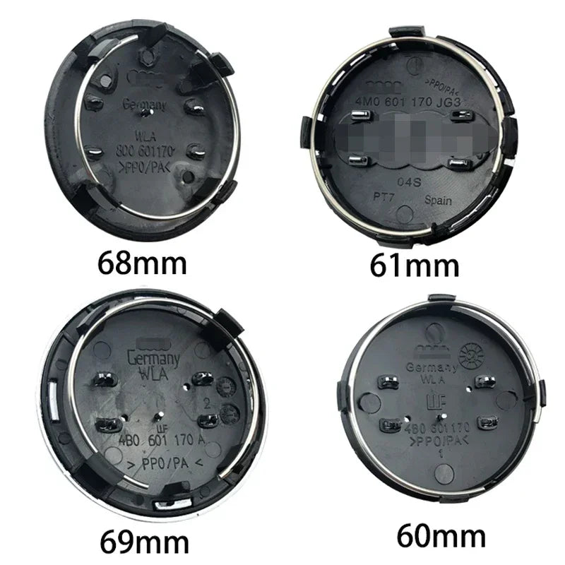 4pcs 60mm 61mm 69mm 68mm 77mm Car Styling Wheel Center Cap Hub Covers Badge 4B0601170 For Audi A3 A4 A5 A6 A7 A8  S6 Accessories