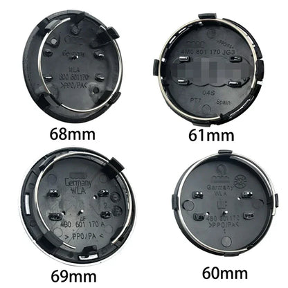 4pcs 60mm 61mm 69mm 68mm 77mm Car Styling Wheel Center Cap Hub Covers Badge 4B0601170 For Audi A3 A4 A5 A6 A7 A8  S6 Accessories