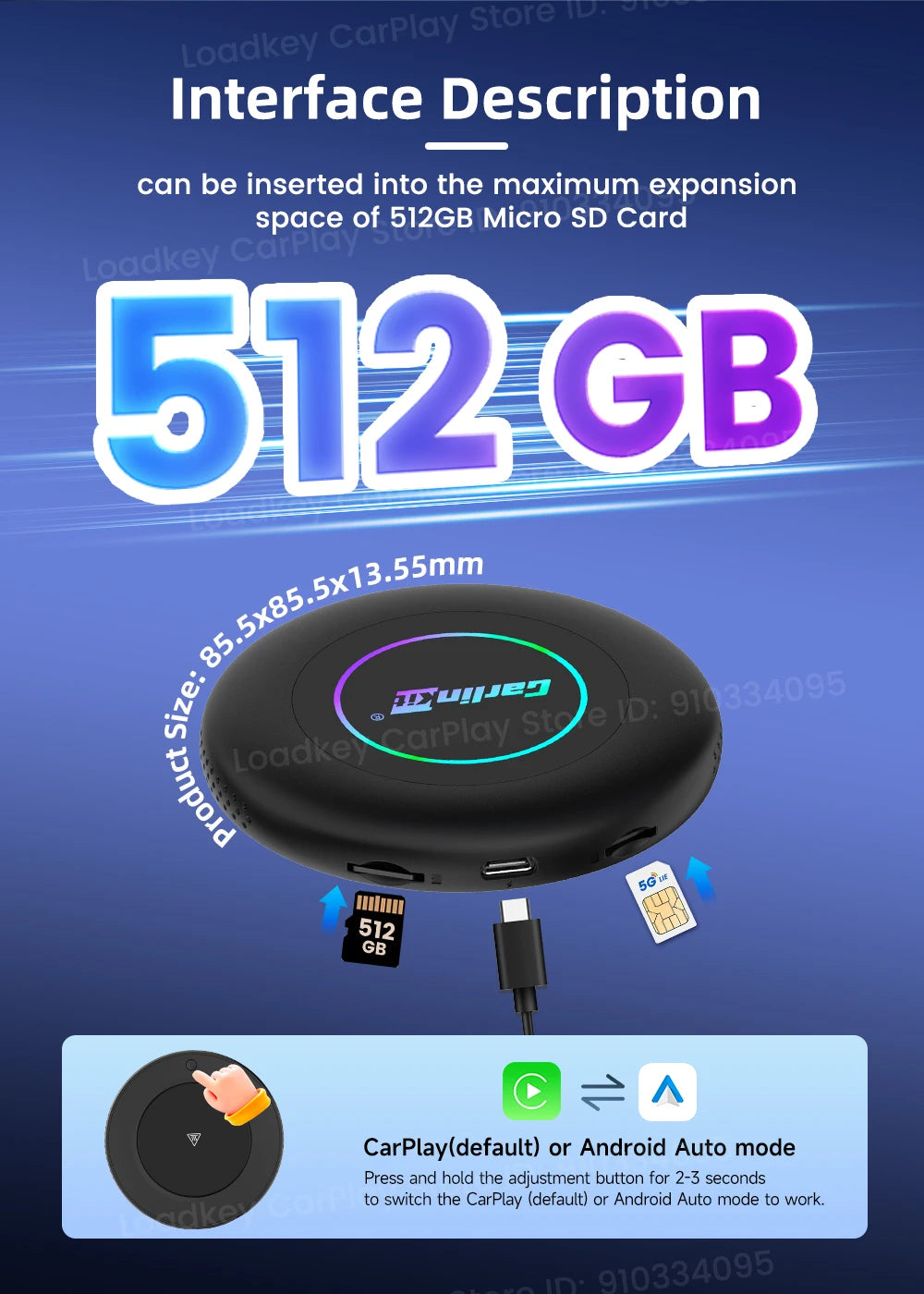 CarlinKit 3 In 1 Android 15 CarPlay Ai Box Wireless Adapter Android Auto Qualcomm SM6350 128GB 8-Core for Youtube Netflix FOTA