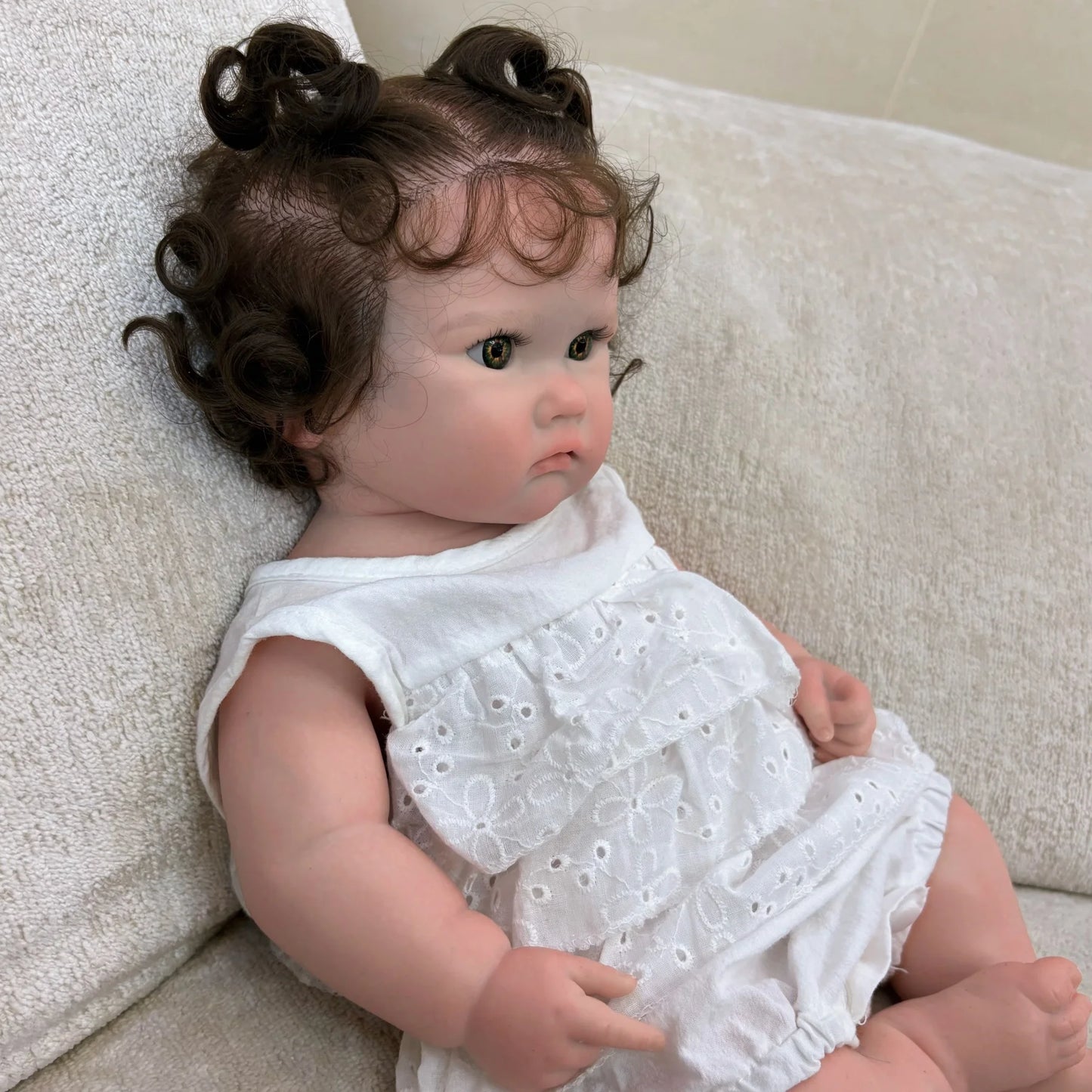 18Inch/45cm Open Mouth Charlotte Painted&Unpainted Soft Silicone Bebe Reborn Girl Doll Lifelike Newborn Girl Doll Perfect Gifts