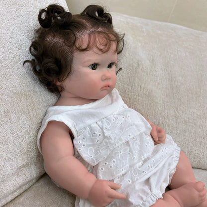 18Inch/45cm Open Mouth Charlotte Painted&Unpainted Soft Silicone Bebe Reborn Girl Doll Lifelike Newborn Girl Doll Perfect Gifts