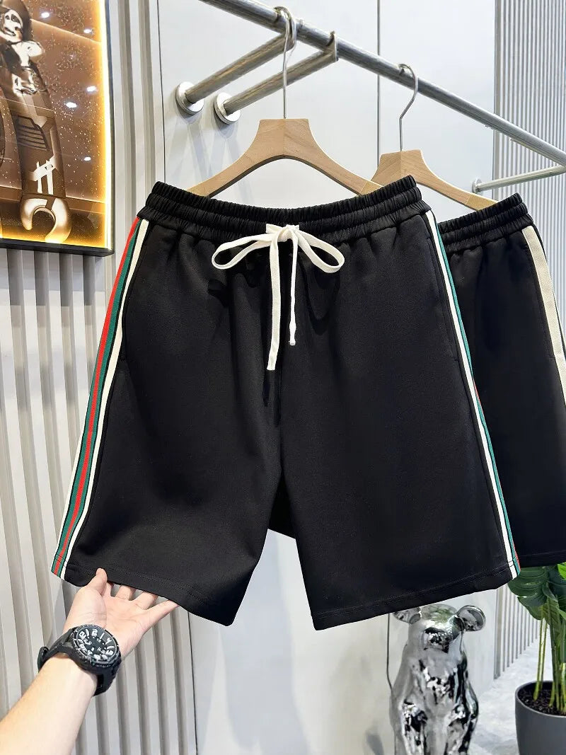 Casual Sporty Men's Short Pants Breathable Cool Feeling Polyester Fiber Straight Leg Length Summer Shorts American Style Swea...