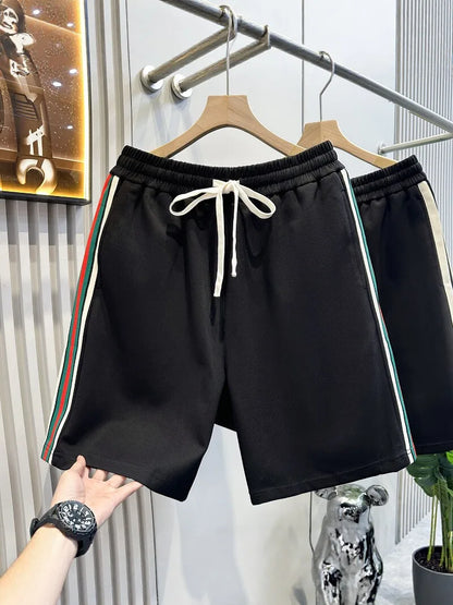 Casual Sporty Men's Short Pants Breathable Cool Feeling Polyester Fiber Straight Leg Length Summer Shorts American Style Swea...