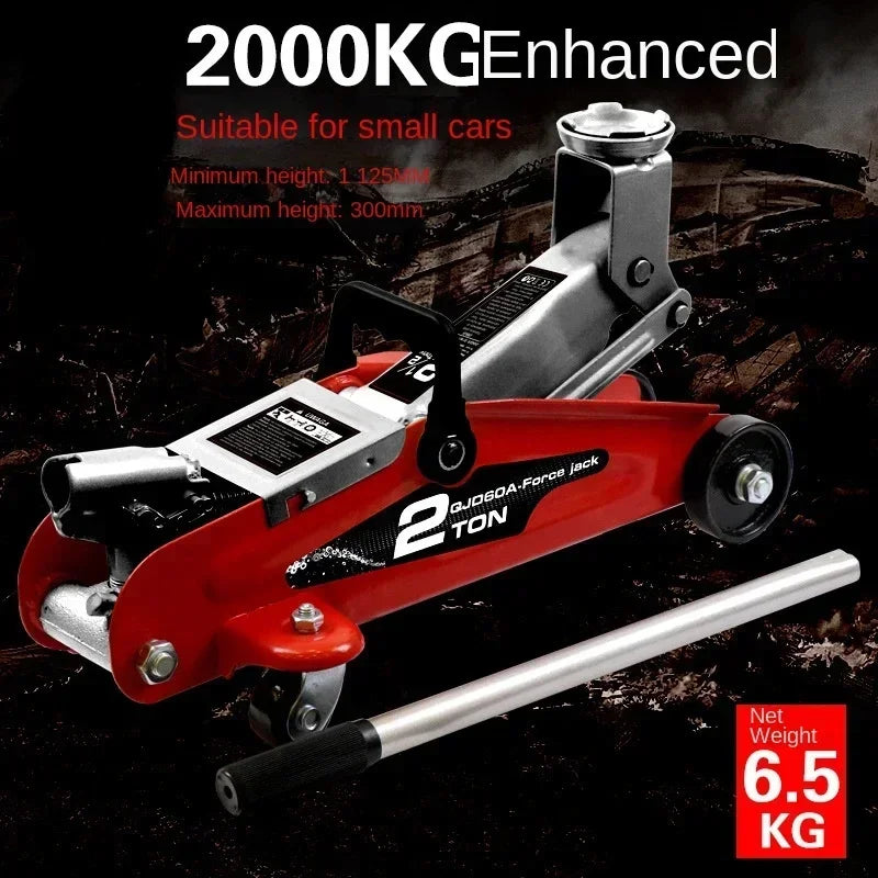 2 Ton Portable Hydraulic Horizontal Jack, Heavy-Duty Steel Floor Jack with Low Profile & Quick Lift for Car SUV Sedan Tire Chang