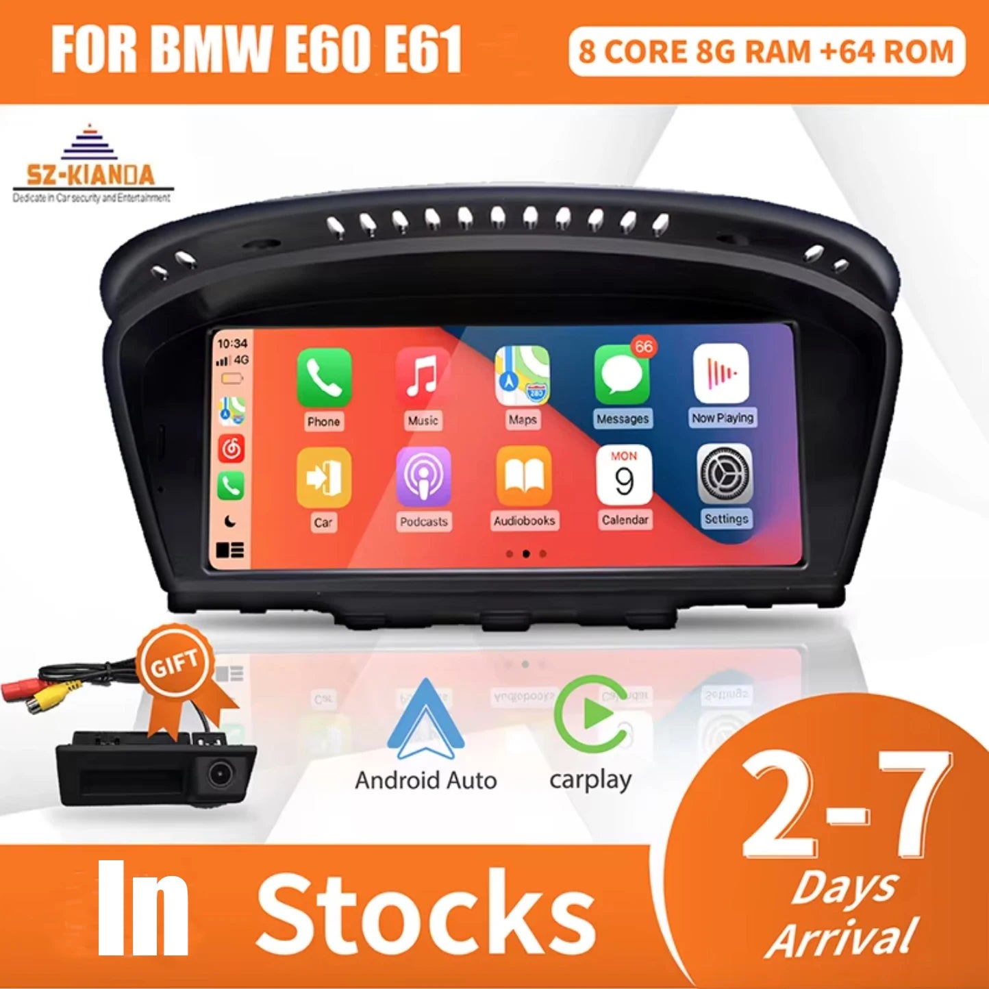Wireless Apple CarPlay Android 15 Auto Car Multimedia For BMW 5 3 Series E60 E61 E62 E63 E90 E91 E92 E93 CCC CIC Radio GPS 4G