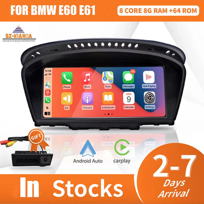 Wireless Apple CarPlay Android 15 Auto Car Multimedia For BMW 5 3 Series E60 E61 E62 E63 E90 E91 E92 E93 CCC CIC Radio GPS 4G