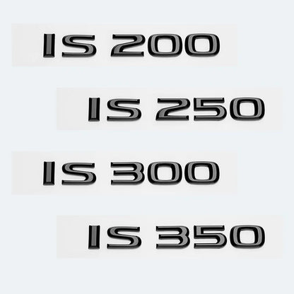 Letters Chrome Glossy Black IS200 IS250 IS300 IS300h IS200t HYBRID ABS Emblem for Lexus IS Series Car Trunk Logo Badge Sticker
