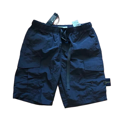 26 New Compass Button Patch Men's Shorts Pants Male Summer Breathable Solid Color Linen Trousers Beach Shorts Fitness Streetwear