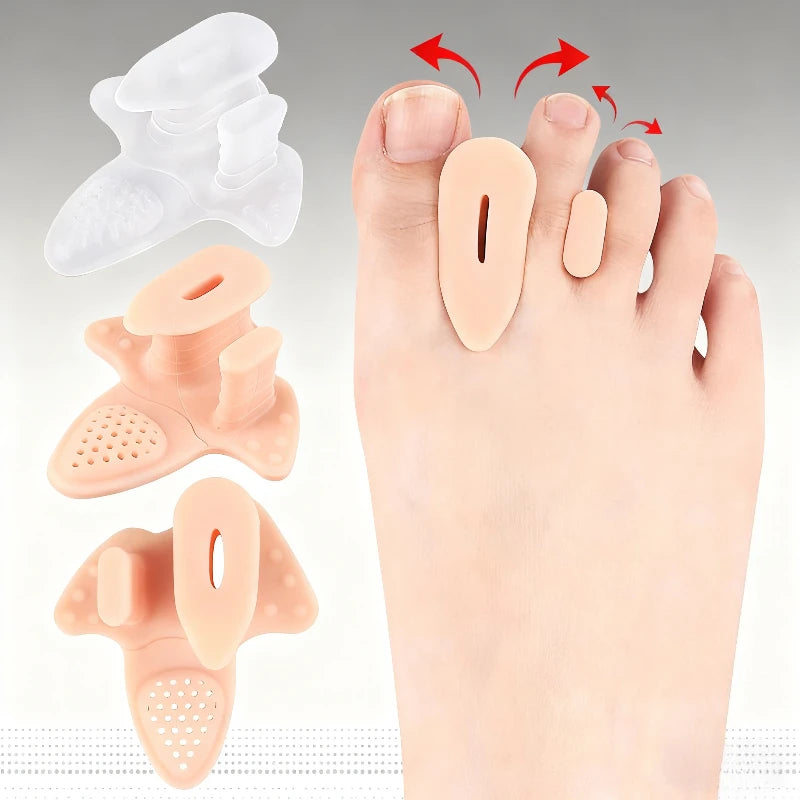 New 8 Pairs Forefoot Pad Hallux Valgus Toe Separator Soft Massage Clamp Forefoot Pad With Holes Thickened Sole Toe Separator
