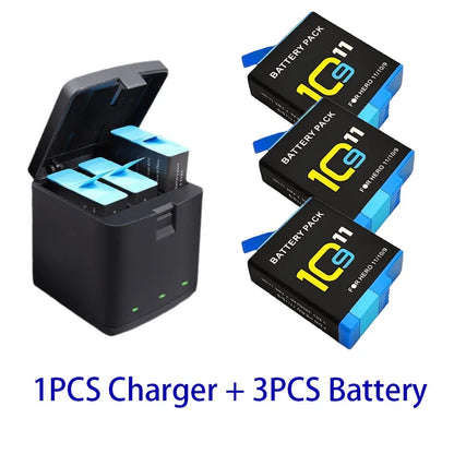2000mAh Battery For GoPro Hero 11 10 9 Li-ion Battery Pack Motion Camera Battery Storage for GoPro Hero9 Rechargeable Batteries