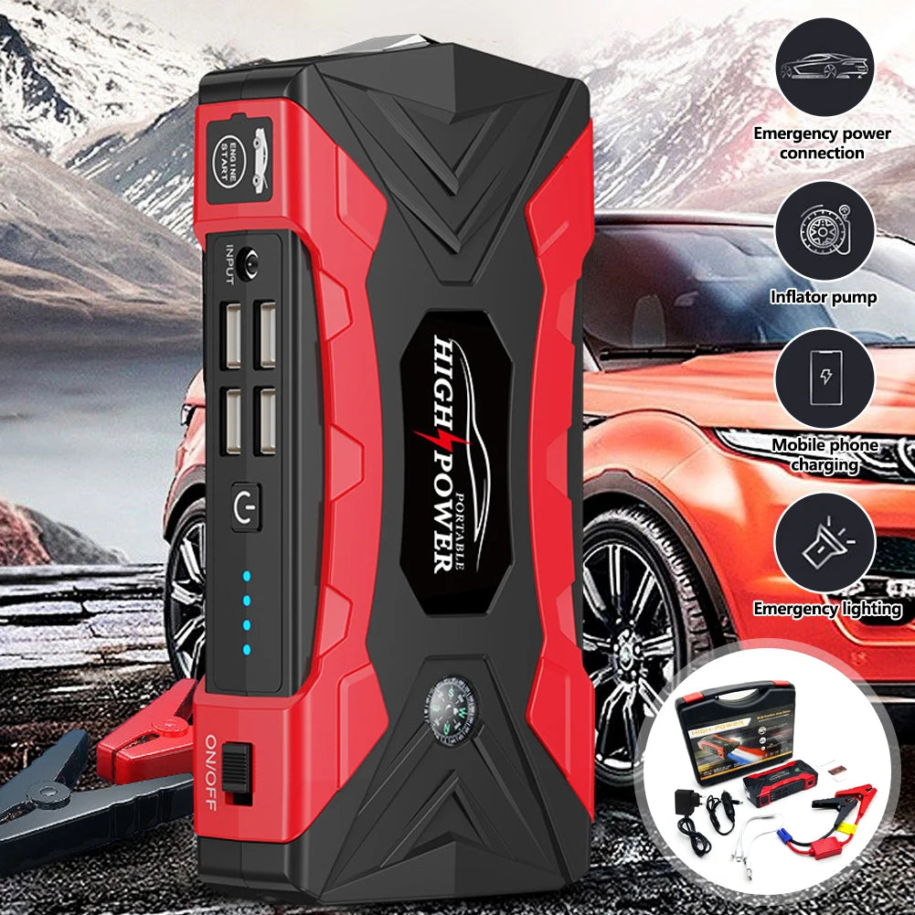 99800mAh 20000mAh Car Jump Starter 3000A Starting Device Portable Power Bank Battery Starter Launcher For Car Booster Articles
