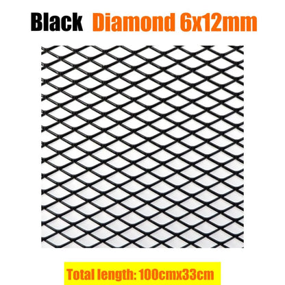 100x33cm Car bumper grille Aluminum Alloy Rhombic Grille Mesh Sheet Car grid ventilation grille for Bumper Car Accessories