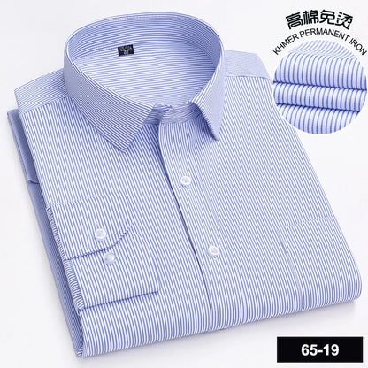 Men's High-quality Fashion Casual Print Plaid Stripe Long Sleeve Shirts Single Pocket Comfort Fit Business Formal Office Blouses