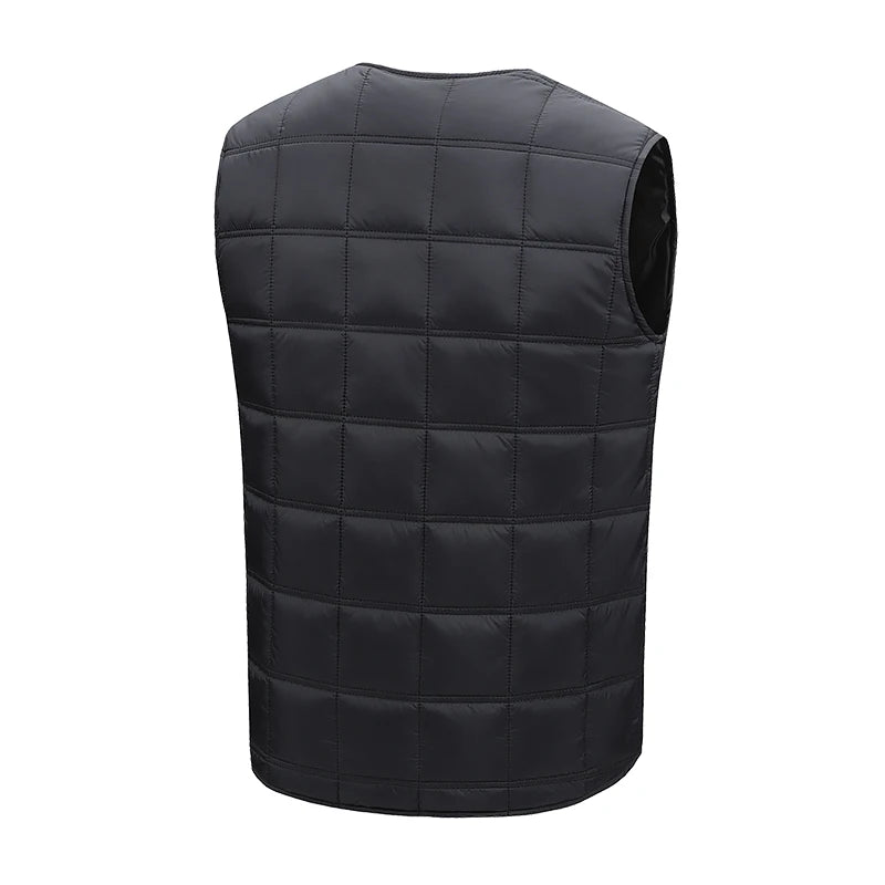 New Winter Fashion Versatile 5-Zone Intelligent Heating Vest For Men Outdoor Warmth USB Heating Waistcoat Coat (No Power Bank)