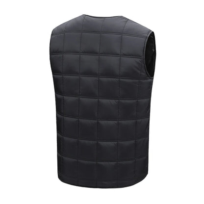 New Winter Fashion Versatile 5-Zone Intelligent Heating Vest For Men Outdoor Warmth USB Heating Waistcoat Coat (No Power Bank)
