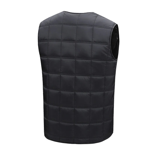 New Winter Fashion Versatile 5-Zone Intelligent Heating Vest For Men Outdoor Warmth USB Heating Waistcoat Coat (No Power Bank)