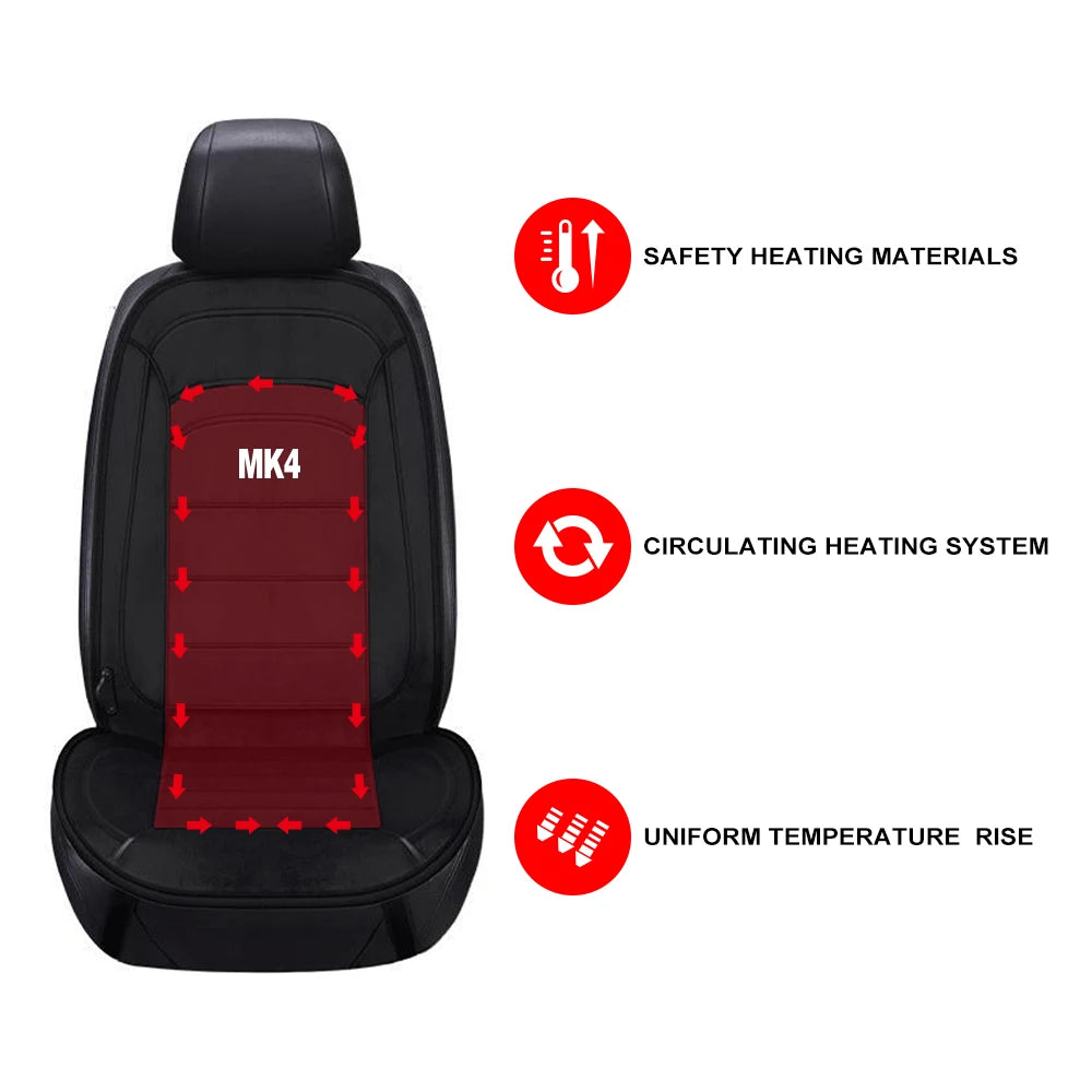 12V Heated Car Seat Cover Cushion Pad Auto Interior Accessories For VW Volkswagen Golf 6 7 5 4 3 2 8 MK4 MK6 MK7 MK5 MK3 MK2 MK8
