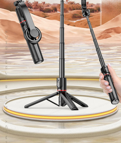 TOKQI Tripod Magnetic Phone Holder Extendable Selfie Stick for Smartphone Shooting Vlog with Wireless Bluetooth Remote Control